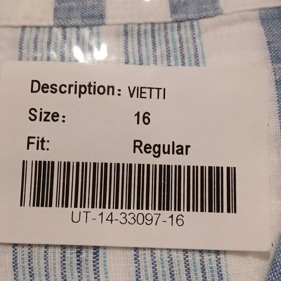 Untuckit Vietti Women's Long sleeve Linen Button Up Blue White Stripe  S… - Picture 11 of 11